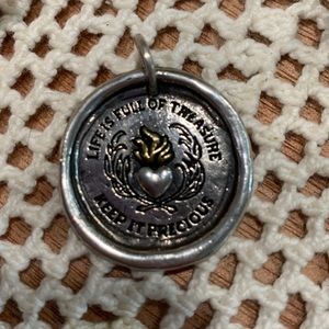 Waxing Poetic  life is full of treasures keep it precious pendant